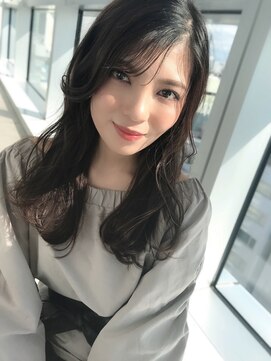 ラカーロ(La CARO) La CARO グレーアッシュシースルーバング巻き髪風パーマby市橋