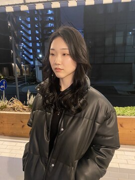 コミレ(COMILE) 韓国風質感ブラック ストレート+カラー