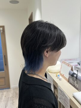 ラボヌールヘアー 宇都宮店(La Bonheur hair) メンズウルフ×襟足カラー♪【宇都宮駅/インナーカラー】