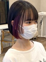 レガロヘアーデザイン(Regalo hair design) ミルティ☆インナーカラーラベンダーピンクのミニボブ