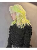 ブロンド＋ネオングリーン