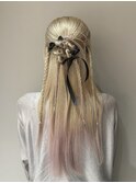 フェミニンロングウェーブミディアム着物ヘア成人式卒業式/三鷹