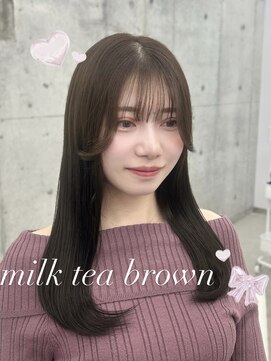 エヌアイ オモテサンドウ(ni omotesando) 大人気！ミルクティーブラウン お顔周りカット♪