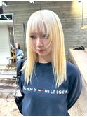 ホワイトブロンドトリプルカラーダブルブリーチホワイトブリーチ