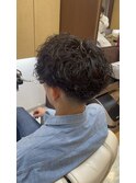 ツイストスパイラルパーマフェード刈り上げ