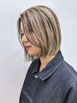 サンクマーケット 渋谷(cinq MARKET) 渋谷ブリーチカラータッセルボブ顔周りレイヤー切りっぱなしボブ