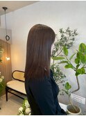 大人シアーベージュミニウルフボブミディアムレイヤー