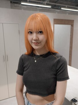 エン 栄店(enne) オレンジベージュ×ロング