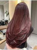 ブリーチ無し/暖色カラー/ボルドー/レイヤーカット/ダブルカラー