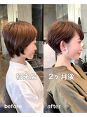 ショートヘアbefore→after/大人ショート/くびれショート