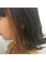 ハニーマスタード(HONEY MUSTARD)&nbsp;【ナチュラル×モード】なインナーカラー外ハネミディ