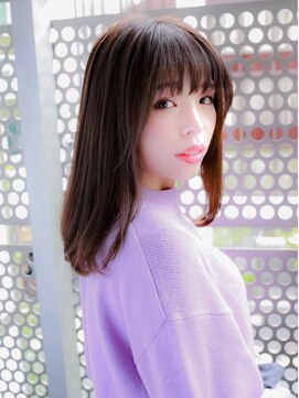 ルティア(Lutia) ナチュラルストレート ジグザグバング アッシュブラウン★★