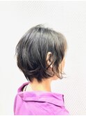 抜け感/グラボブ/くせ毛ショート/無造作パーマ/30代40代/小顔