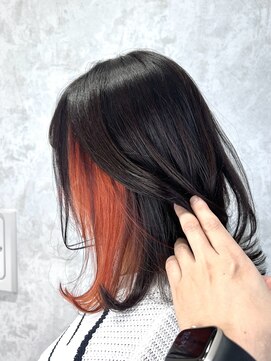 デミヘアー(Demi hair) イヤリングカラー×ブラッドオレンジ