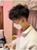 MEN'S HAIR ツイスパ×前下がりマッシュ