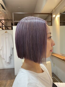 スタジオフォーエイチ(STUDIO 4H) ミニボブ/ハイトーンカラー/ラベンダーアッシュ/切りっぱなし