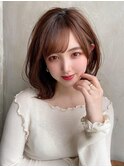 前髪/マチルダボブ/ピンクベージュ/インナーグレージュ