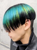 オーシャントーキョー ホワイト 原宿(OCEAN TOKYO WHITE)&nbsp;メンズ個性派ブリーチカラー前下がりツーブロックマッシュ