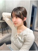 結んで可愛い韓国ヘア×顔周り小顔前髪カット×レイヤー