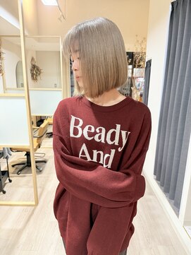 シダミノオ(sida MINOH) 【sida 池村】20代30代グレージュカラーボブスタイル