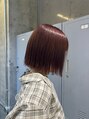 ラフィスヘアー ハブン 川崎店(La fith hair habun)&nbsp;パツッとボブにアプリコットベージュ＊イエベさんにオススメ！
