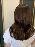 ニュアンスセミロング/くびレイヤー/ワンホンヘア/顔まわり