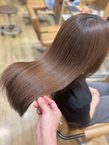アロマ ヘアー ルーム 新宿3号店(AROMA hair room)&nbsp;髪質改善ストレート/ミルクティーブラウン/柔らか艶ロング