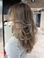 シオン(shion)&nbsp;ハイトーンオリーブベージュ顔周りレイヤーロング_ba577991