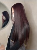 ブリーチなしダブルカラーでカシスブラウン