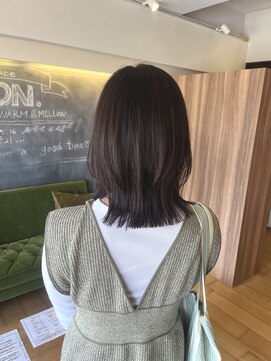 ヘア プロデュース キュオン(hair produce CUEON.) レイヤーボブ×オリーブ系カラー