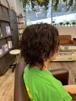 エルズ 大宮店(ailes)&nbsp;大宮/ミルクティーブロンド/ダークブルー/デジタルパーマ