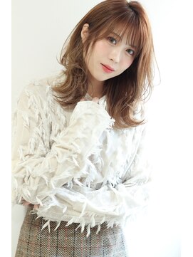 クラン 六甲道(Chlan) 大人かわいい耳かけセミディ×ミルクティーベージュ