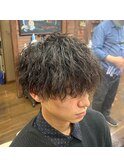 MEN’S HAIRハイライトマッシュパーマ〈理容室〉東浦和メンズ
