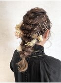 お呼ばれヘア×編みおろしヘアアレンジ