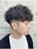 ツイストパーマ無造作パーマメンズマッシュ刈り上げツーブロック