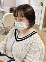 ネオリーブ チロル 横浜西口店(Neolive CiroL.)&nbsp;ラベンダーインナー　ハイトーン　ケアブリーチ　ショートボブ