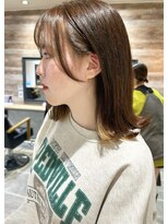 ラボヌールヘアー 札幌店(La Bonheur hair etoile) 【熊澤】切りっぱなしミディアム/トーンアップアッシュカラー