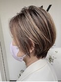 ☆くびレイヤーボブルフ細めハイライト小顔こなれミディ〔幕張〕