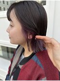 インナーカラーラベンダー/ボブ/20代30代40代