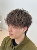メンズヘア×パーマ/波巻きツイストスパイラル
