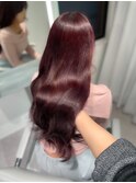 ブリーチなしダブルカラー×ピンクレッド×20代