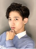 センターパートニュアンスパーマ韓国カルマパーマコンマヘア