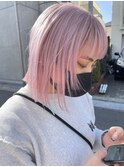 ペールピンク×ボブ