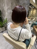 エス 大阪梅田店(es)&nbsp;チェリーレッド×ボブヘア