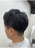 20代30代40代メンズビジネスツーブロックアッシュブラック