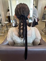 ピエドプールポッシュ(PiED DE POULE POCHE)&nbsp;ツインポニー × リボン