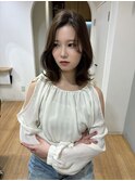 くびれミディアム/透明感カラー/韓国ヘア