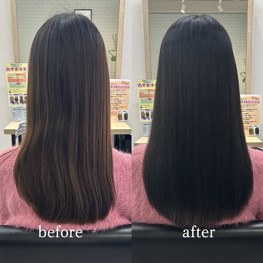 エルプラスヘアー 平尾店(L+hair) 30代40代髪質改善トリートメント縮毛強制アッシュブラック