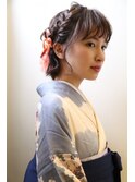 卒業式　編み込みヘアアレンジ 1