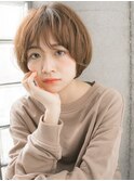 アッシュグレージュ×ミニボブ
